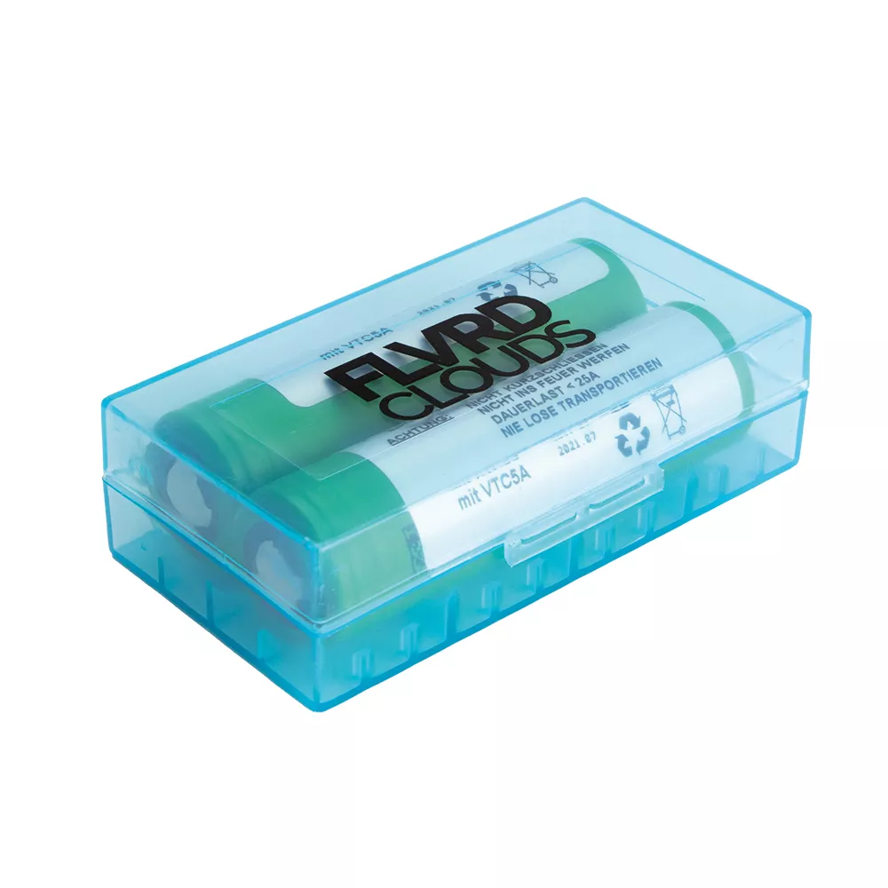 Batterie Case für 2x 18650 FLVRD CLOUDS Blau Transparent