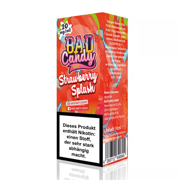Bad Candy Strawberry Splash Nic Salt 20mg STEUERWARE