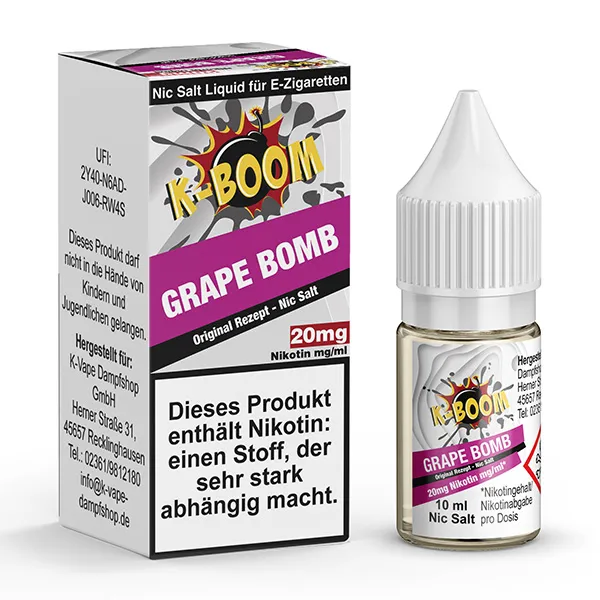 K-Boom Grape Bomb Original Rezept Nic Salt 10ml 20mg