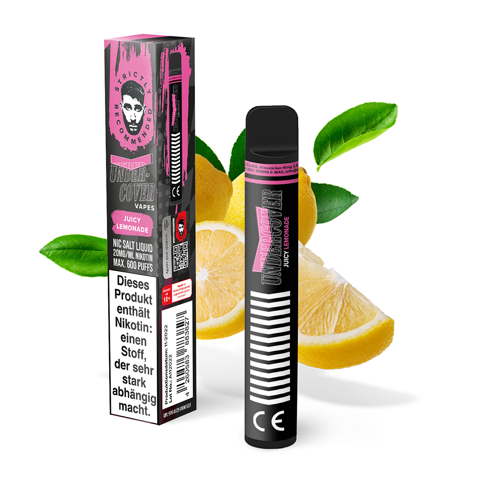 Undercover Vapes Juicy Lemonade 20mg Einweg E-Zigarette STEUERWARE