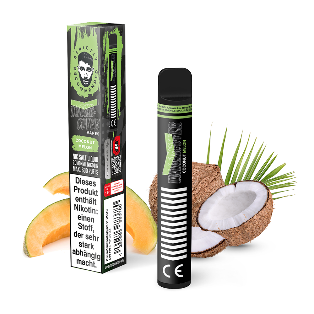 Undercover Vapes Coconut Melon 20mg Einweg E-Zigarette STEUERWARE