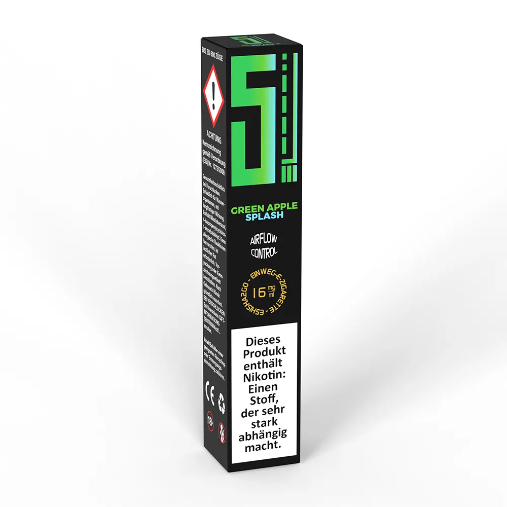 5 EL Green Apple Einweg E-Zigarette 16mg STEUERWARE