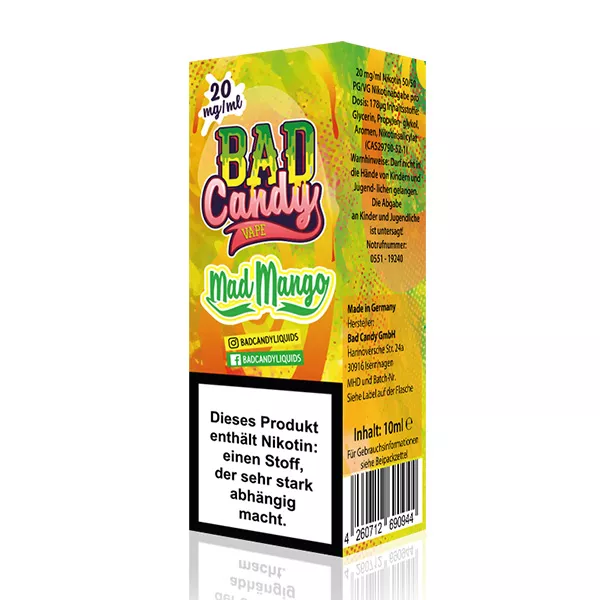 Bad Candy Mad Mango Nic Salt 20mg STEUERWARE