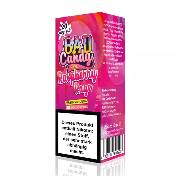 Bad Candy Raspberry Rage Nic Salt 10ml 20mg