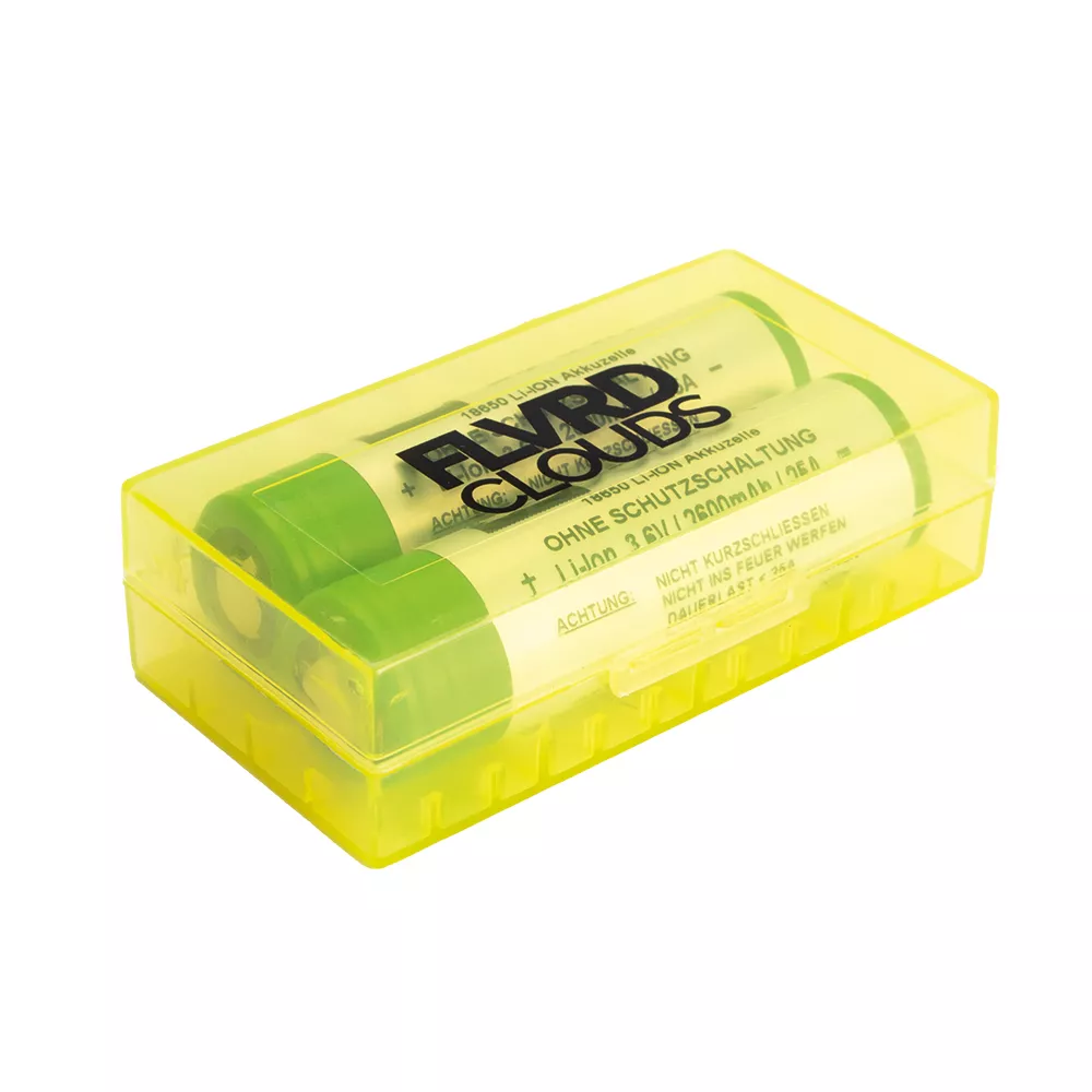 Batterie Case für 2x 18650 FLVRD CLOUDS Gelb Transparent