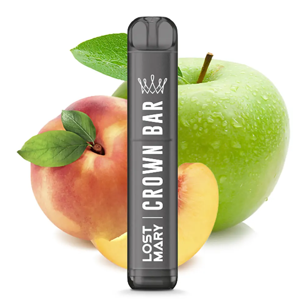 Crown Bar Peach Green Apple 20mg by Al Fakher X Lost Mary Einweg E-Zigarette STEUERWARE